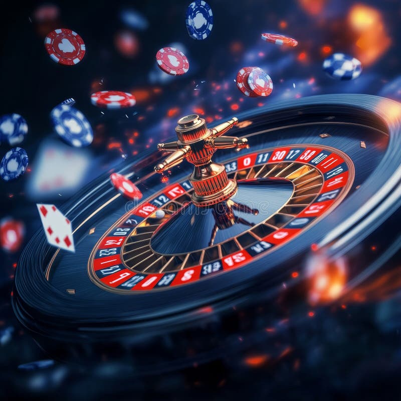 Casino Roulette Wheel on a Blue Background. 3d Rendering Stock Illustration  - Illustration of entertainment, luck: 355249154